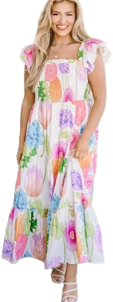 Chic Soul Women's Wildflower's Song Maxi Dress