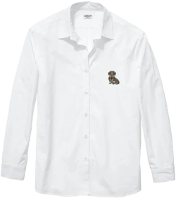 Amati Collection Women's Dachshund Embroidered Button-Down Shirt