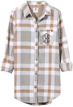 Monogrammed Plaid Layering Tunic