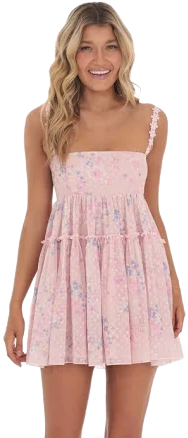 Dotted Floral Babydoll Dress