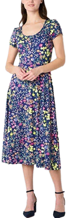 Studio 1 Women's Fit + Flare Floral Midi Dress