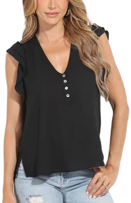 V-Neck Ruffle Blouse