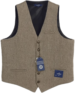 Gioberti Men's Herringbone Tweed Vest