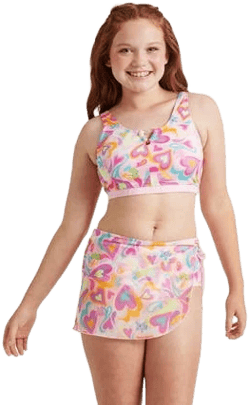 Justice Care Bears 3-Piece Bikini with Cover Up Skirt
