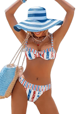 Cupshe Glory Days Striped Bikini Set
