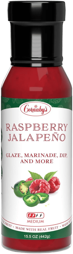 Cornaby’s Raspberry Jalapeno Spicy Sauce (14.9 oz.) Pack of 1 | Perfect Combination of Sweet and Spicy | Grilling Sauce for Chicken, Steak, Burgers, Fish, or Ribs | All-Natural, Vegan & Gluten-free (Raspberry Jalapeno)