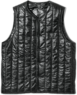 Quilted Crew Neck Nylon Ripstop Vest