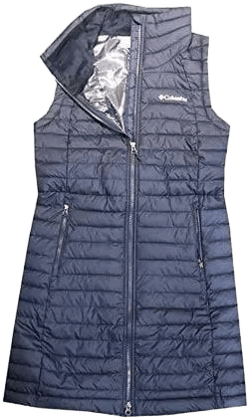 Columbia Women's White Out Long Puffer Omni Heat Full Zip Insulated Vest