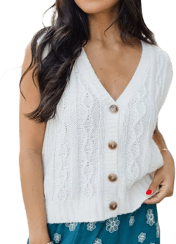 Pink Lily Cable Knit Sweater Vest