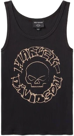 Harley-Davidson Women's Willie G Sketchy Skull Ribbed Tank Shirt