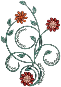 Floral Design Embroidery Patch