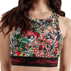 Ed Hardy Women's Tattoo Collage Fitted Tank Top