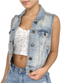 American Eagle Outfitters Sleeveless Denim Jacket