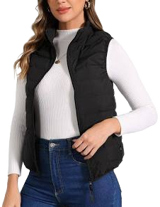 Sleeveless Zip-Up Stand Collar Puffer Vest