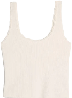 Hollister Gilly Hicks Waffle Lace Trim Tank