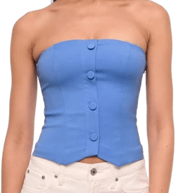 Abercrombie & Fitch Women's Strapless Cropped Tailored Vest