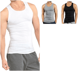 Knocker Men's Ribbed Cotton A-Shirt with Wife Beaters (6 Pack)