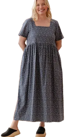 Tradlands Nico Square Neck Midi Dress
