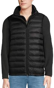 Men's Lands' End Wanderweight Down Puffer Vest, Size: Small, Black