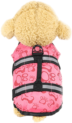 Dog Life Jacket, Pet Flotation Vest Reflective & Adjustable Swimsuit Preserver for Swimming Surfing Boating Dog Jacket (S, Pink) S--Back Lengh 25cm Pink