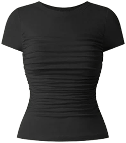 Women's Fitted Crewneck Short Sleeve Bra Top