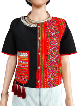 Hmong Embroidered Boho Chic Blouse