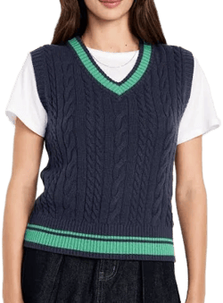 Old Navy Women's Wool-Blend Cable-Knit Vest