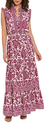 London Style Women's Sleeveless Floral Long Leg Maxi Dress