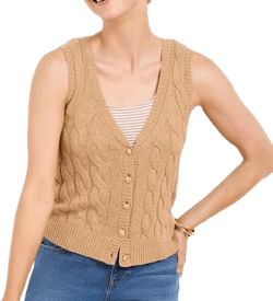 Women's Talbots Plus Cable Knit V-Neck Sweater Vest