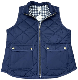 J Crew Women's Quilted Zip Up Puffer Vest