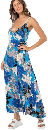 Sleeveless Floral Wrap Dress