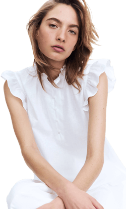 H&M Ladies Linen-Blend Blouse