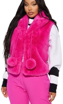 Fashion Nova Women's Winter Wonderland Faux Fur Vest