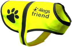 4LegsFriend Dog Safety Yellow Reflective Vest With Leash Hole 5 Sizes High Visibility for Outdoor Activity Day and Night