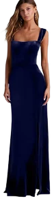 Azazie Sheath Off The Shoulder Floor-Length Velvet Bridesmaid Dresses - Dark Navy
