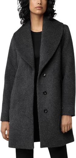 Soia & Kyo Women's Lolli Classic Fit Wool Blend Long Coat with Removable Leather Bib