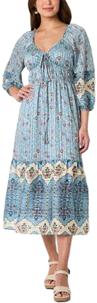 Frye and Co. Women's 3/4 Sleeve Floral Maxi Dress