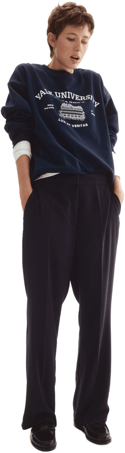 H&M Ladies Straight-leg Creased Pants