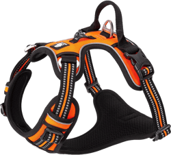 Chai's Choice - Premium Dog Harness - Quick Release Neck Buckle, 3M Reflective Vest for All Sized Dogs - Chocolate, Large