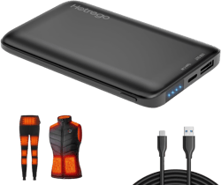 Heated Vest Battery Pack, Ultra Compact and Thin 5V 2A USB Power Bank, 10,000 mAH Portable Charger, Rechargeable Battery for Men Women Heated Jacket, Pants, Clothing, iPhone, Samsung Etc.