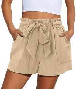 Women's High Waist Baggy Shorts with Pockets