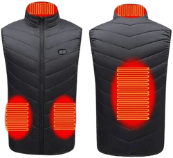 Hovilon Heated Vest -4 Heated ZonesUSB Electric Heated Vest Heated Jacket Winter Vest for Outdoor Motorcycle Camping Fishing SkiingBlack-2XL, Adult