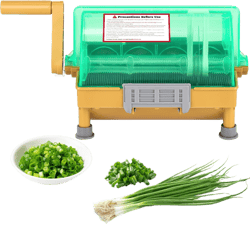 Moongiantgo Commercial Hand Scallion Cutter Green Onion Chopper Shredder Slicer, Stainless Steel Blade, Make 3MM Chopped Scallions/Green Onions/Spring Onions/Leeks/Cilantro/Garlic (Hand Crank)