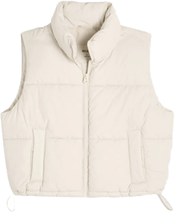 Hollister Women's Mini Zip-Up Puffer Vest