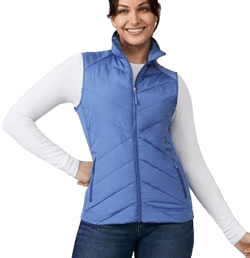 Free Country Women's Blue Polyester Reversible Vest
