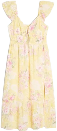Hollister Women's Flutter Sleeve Double-Tie Midi Dress