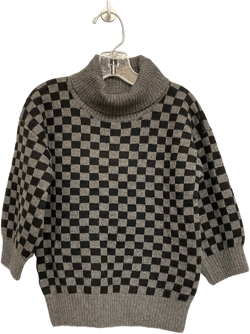 Gap Size 18M Gray & Black Checkered Acrylic Infant Girls Sweaters & Vests