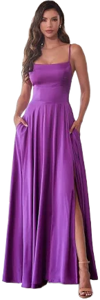 Justine A-Line Satin Gown