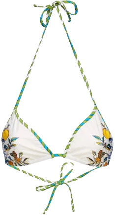 La Doublej Women's Floral-Print Halterneck Bikini Top