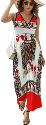 Modern Art Red Queen Sleeveless Dress